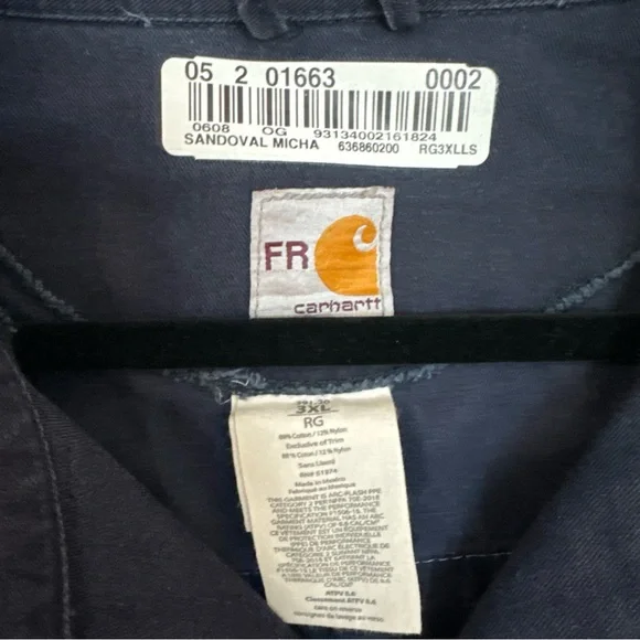 CARHARTT Fr Coveralls Mens Sz 3XL Reg. Workwear Hi Vis Flame Resistant 391-20 - Picture 3 of 13